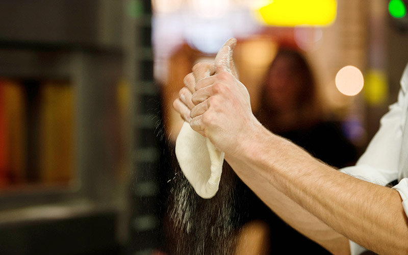 Pizza dough being made fresh with WA flour at Long Neck Public House