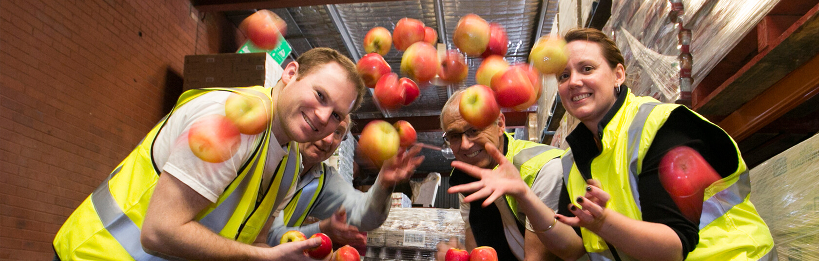 Staff volunteering at Foodbank WA
