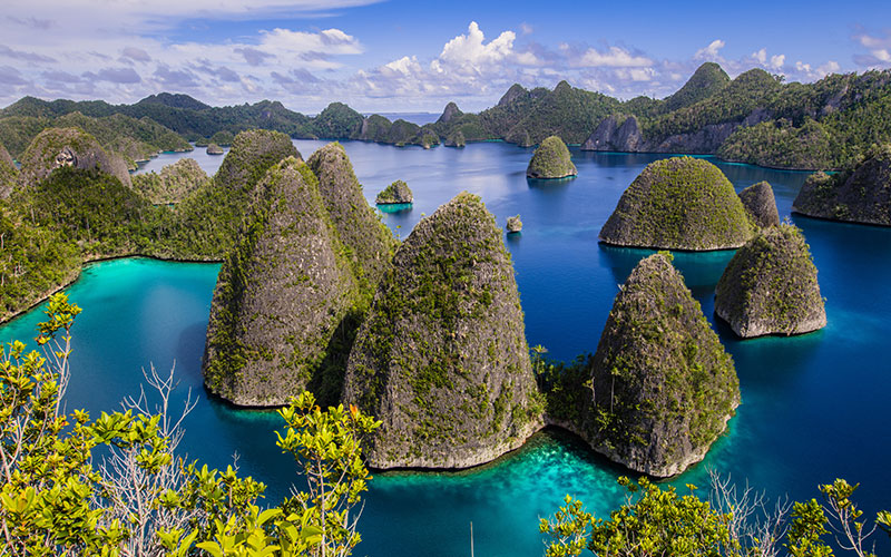 Blue seas around Indonesia's Raja Ampat
