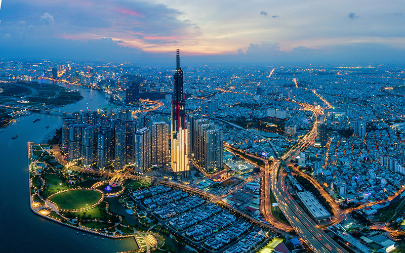 Ho Chi Minh City at dusk, Vietnam
