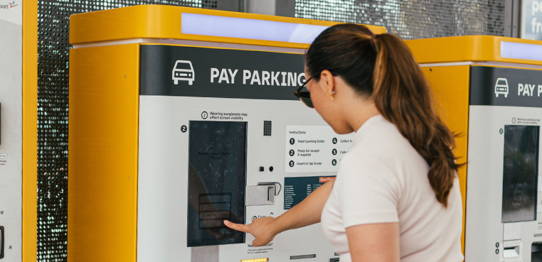 image of a lady organising parking card