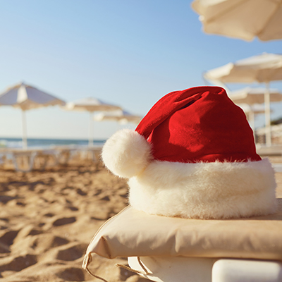 Santa hat on vacation