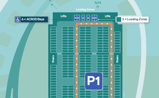 Map of ACROD area of P1 parking