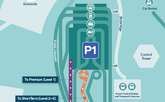 Map of P1 parking